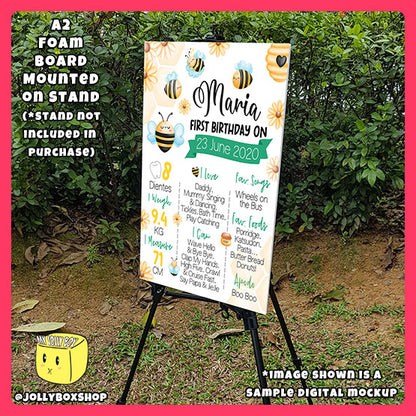 Personalized Bees and Daisies Theme Milestone or Birthday Board