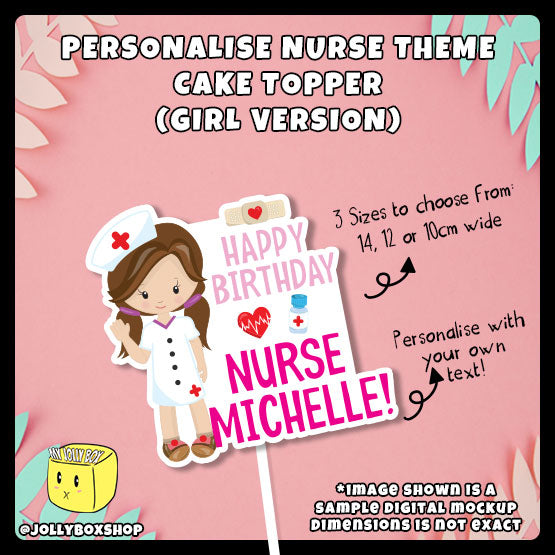 Mockup of Personalize Cute Girl Nurse Cake Topper