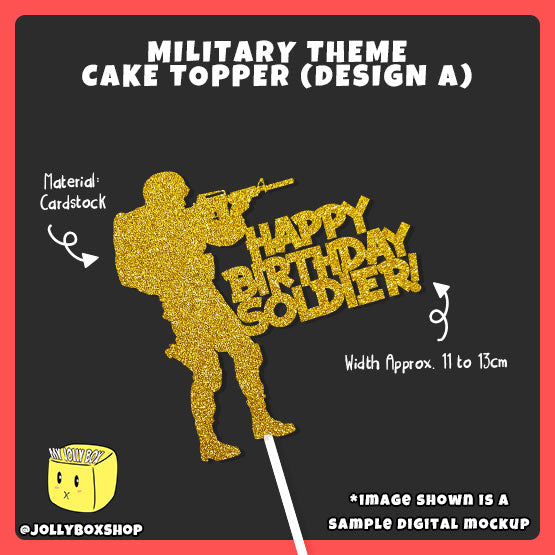 Military Theme Cake Topper Design A