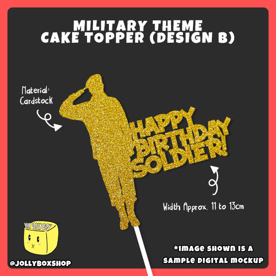 Military Theme Cake Topper Design B