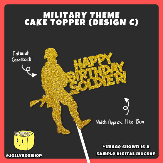 Military Theme Cake Topper Design C