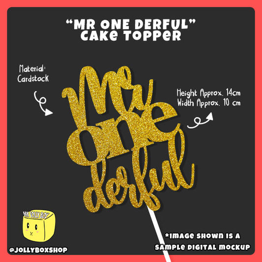 Mr One Derful Cake Topper For Baby Shower Party Cake Decorations