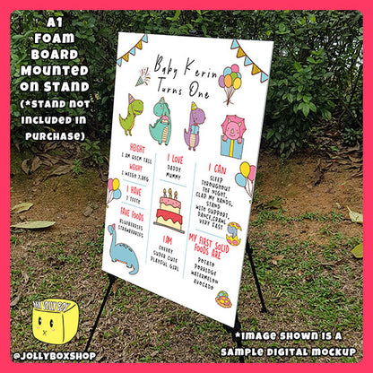 Personalized Party Dinosaurs Theme Milestone or Birthday Board