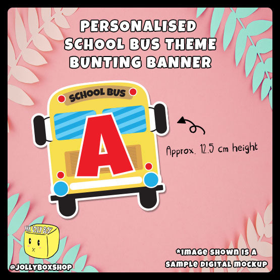 Personalized Cute Bus Theme Bunting Banners