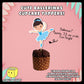 Digital Mockup of Cute Ballerina F Cupcake Topper with Dimensions