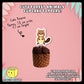 Digital mockup of cute beaver cupcake topper with dimensions