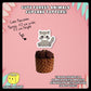 Digital mockup of cute raccoon cupcake topper with dimensions
