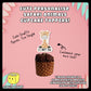 Digital mockup of personalize giraffe cupcake topper with dimensions