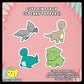 Digital mockup of cute dinosaurs cupcake toppers design A