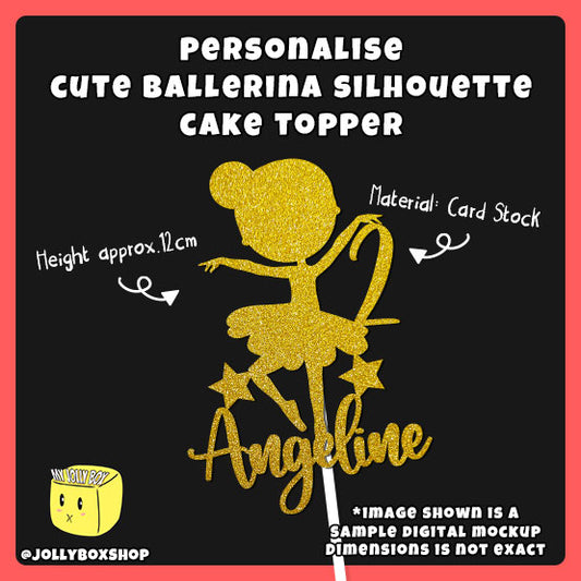 Personalized Ballerina Theme Cake Topper