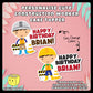 Digital Mockup of a Cute Construction Boy Cake Topper in Different Colors