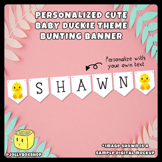 Mockup of Personalized Cute Baby Ducking Bunting