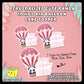 Digital mockup of a Personalized Cute Panda in Hot Air Balloon Cake Topper in 3 sizes, 10cm, 12cm, 14cm wide