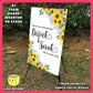 Digital mockup of a A1 size Personalized Welcome to Wedding with Sunflower Wedding Board on Stand