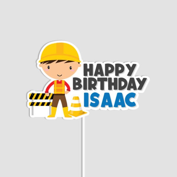 Cute Boy Construction Worker Cake Topper | Handmade Decor SG