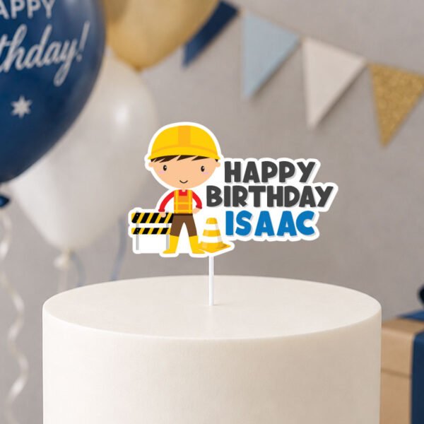 Cute Boy Construction Worker Cake Topper | Handmade Decor SG