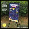 Digital mockup of a A2 size shark theme milestone board placed on a stand