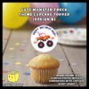 Digital Mockup of Monster Truck Theme Cupcake Topper Design B Placed on Cupcake