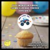 Digital Mockup of Monster Truck Theme Cupcake Topper Design C Placed on Cupcake