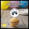 Digital Mockup of Monster Truck Theme Cupcake Topper Design D Placed on Cupcake