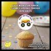 Digital Mockup of Monster Truck Theme Cupcake Topper Design F Placed on Cupcake