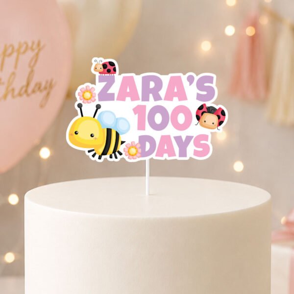 Cute Bee and Lady Bug Theme Cake Topper