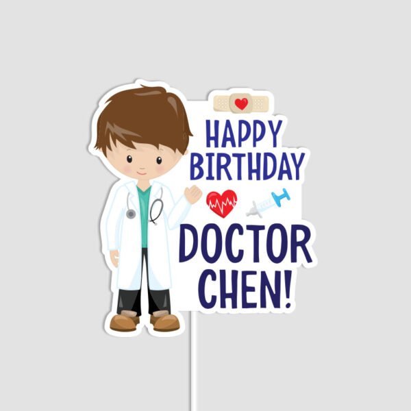 Cute Boy Doctor Theme Cake Topper | Custom Party Decor