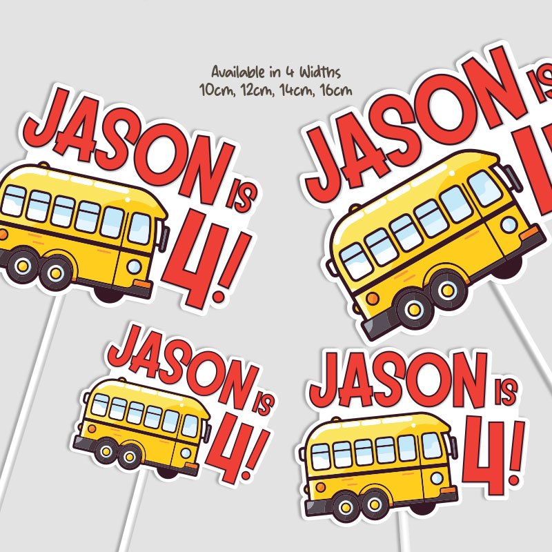 Cute Bus Theme Cake Topper - Image 3