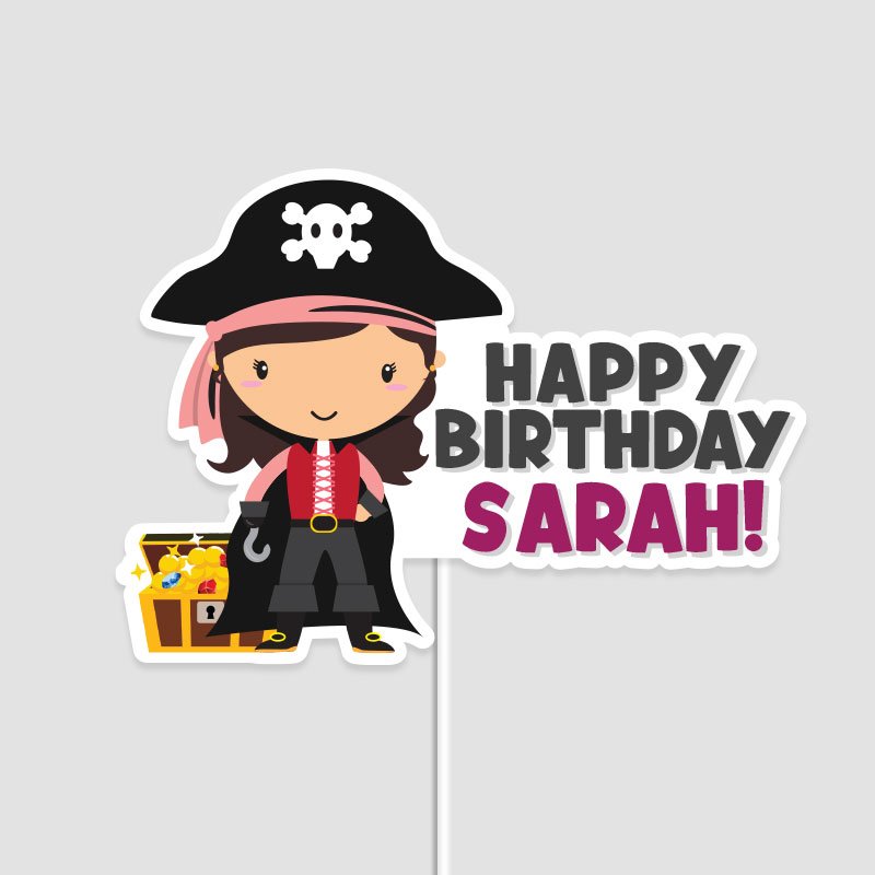 Cute Pirate Girl Cake Topper Singapore | MyJollyBox - Image 2
