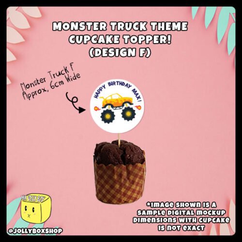 Monster Truck Design F Cupcake Topper