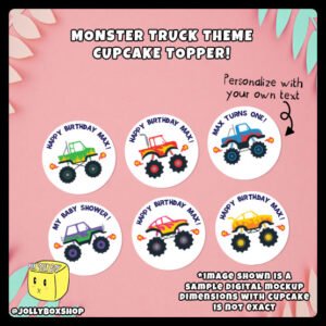 Monster Truck Cupcake Toppers