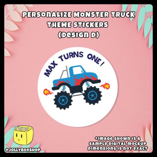 Monster Truck Theme Sticker Design D