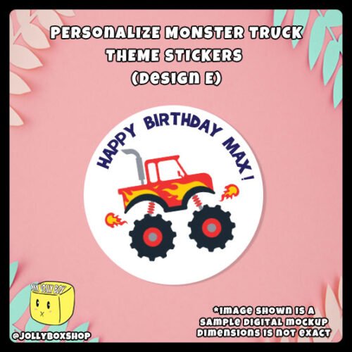 Monster Truck Theme Sticker Design E