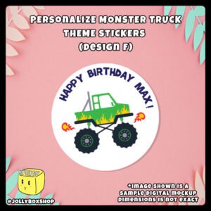 Monster Truck Theme Sticker Design F