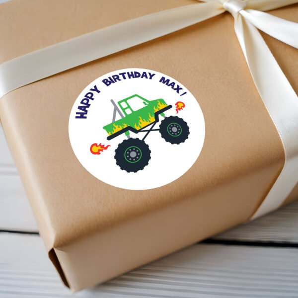 Handmade Monster Truck Stickers | Custom Party Decor