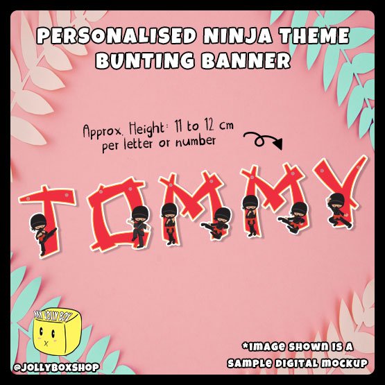 Personalized Ninja Theme Bunting Banner