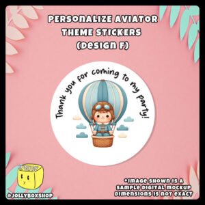 Cute Personalize Aviator Theme Stickers - Sticker F