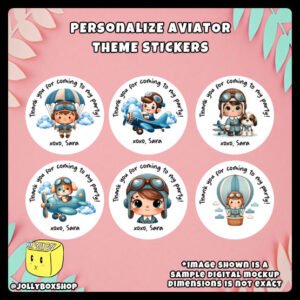 Cute Personalize Aviator Theme Stickers