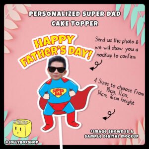 Digital Mockup of Super Dad Cake Topper Featured Image