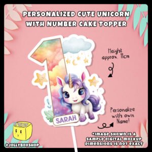 Unicorn with Number Cake Topper Number 1 Featured Image