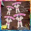 Digital mockup of Personalize Muscular Man Cake Toppers in diffferent dimensions