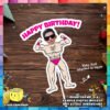 Digital mockup of a Personalize Muscular Man Cake Topper