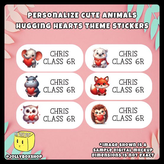 Cute Animals with Hearts Theme Stickers Next 6 Designs