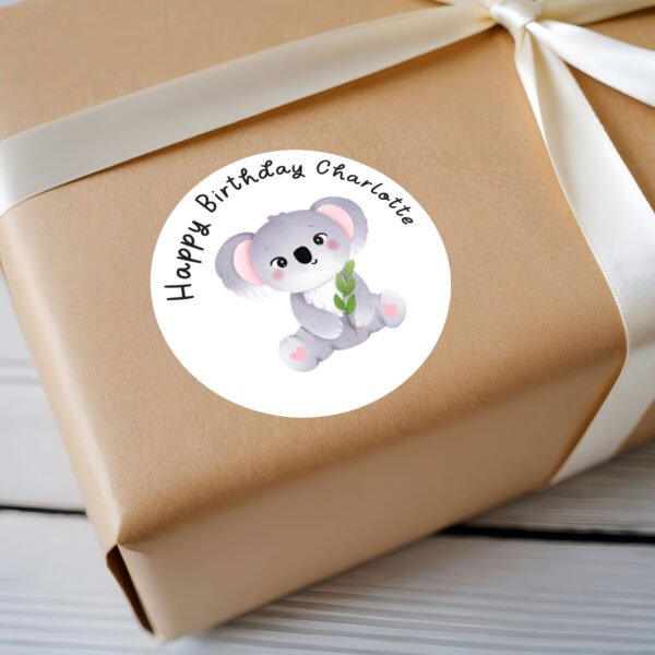 Cute Koala Bears Theme Stickers | Custom Animal Party Decor