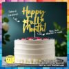 DIgital Mockup of a Happy Full Month Cake Topper Placed on Cake