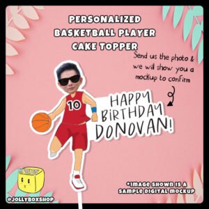 Digital Mockup of Basketball Player with Photo Cake Topper Featured Image