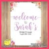 Digital Mockup of a Watercolor Flowers Theme Welcome to Bridal Shower Foam Board