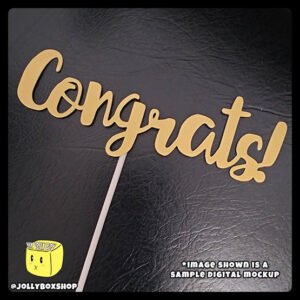 Unique Congrats Cake Topper Matt Gold Sample Featured Image