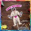 Digital mockup of a Personalize Muscular Man with Dumbbells Cake Topper