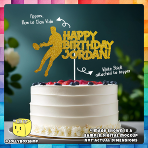 Rugby Player Theme Cake Mockup Version Placed on Cake